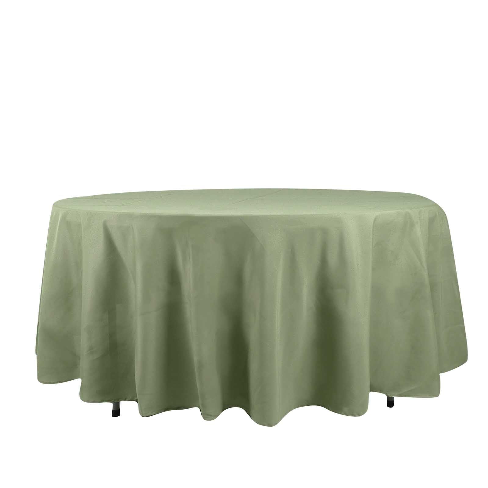Tableclothsfactory 108" Wholesale Round Tablecloth Polyester Round Table Linens for Wedding Party Banquet Restaurant - Eucalyptus Sage Green - Image 3