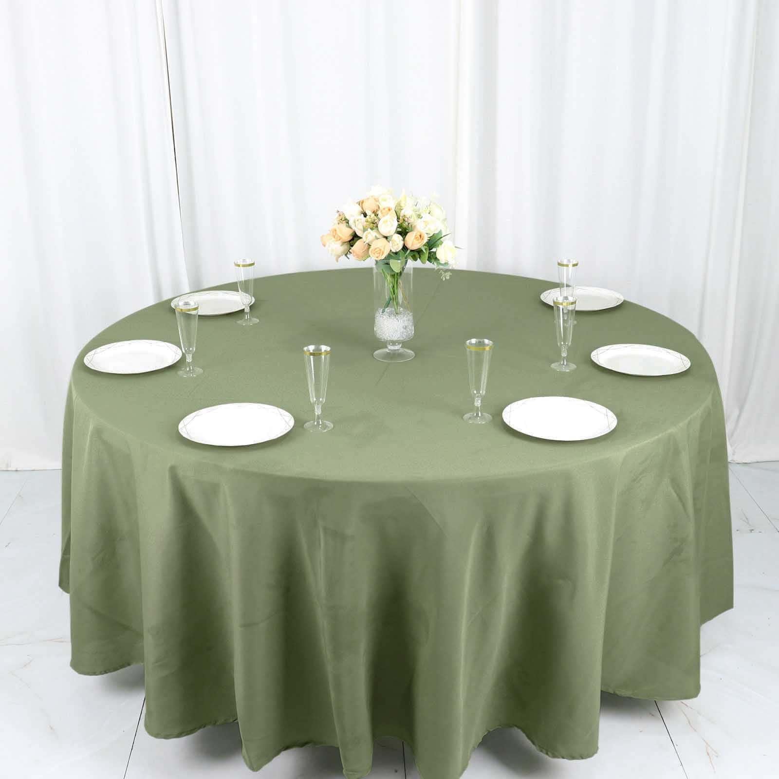 Tableclothsfactory 108" Wholesale Round Tablecloth Polyester Round Table Linens for Wedding Party Banquet Restaurant - Eucalyptus Sage Green - Image 6