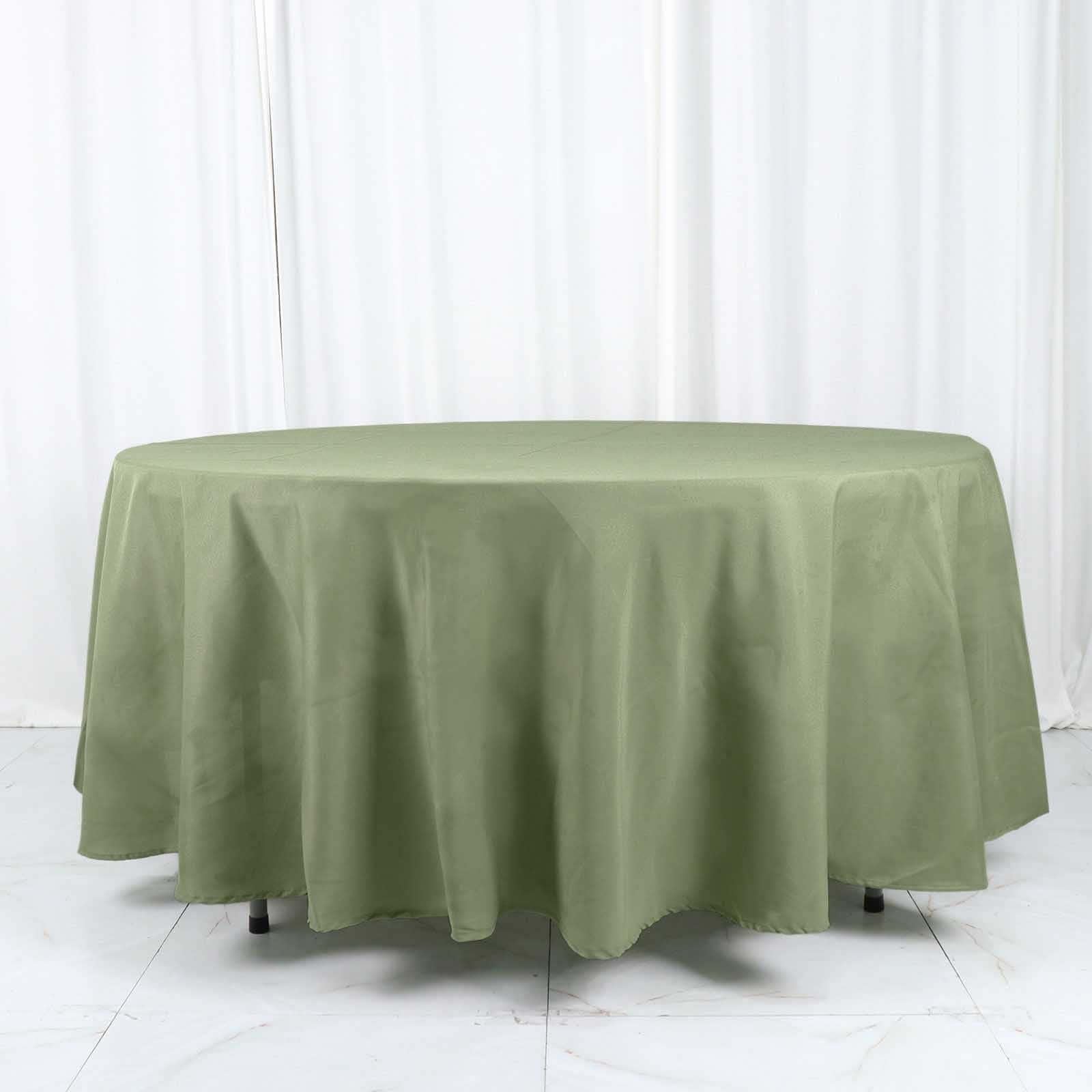 Tableclothsfactory 108" Wholesale Round Tablecloth Polyester Round Table Linens for Wedding Party Banquet Restaurant - Eucalyptus Sage Green - Image 7