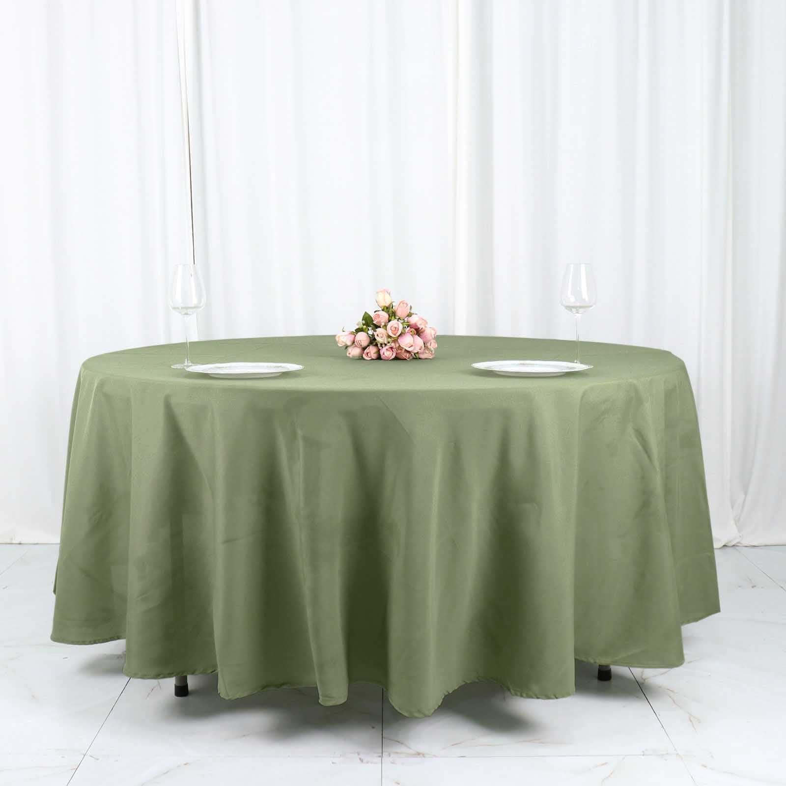 Tableclothsfactory 108" Wholesale Round Tablecloth Polyester Round Table Linens for Wedding Party Banquet Restaurant - Eucalyptus Sage Green - Image 8