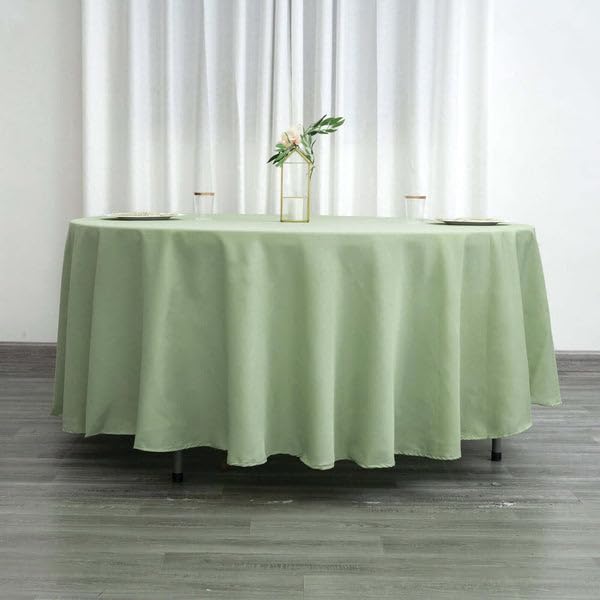 Tableclothsfactory 108" Wholesale Round Tablecloth Polyester Round Table Linens for Wedding Party Banquet Restaurant - Sage Green - Image 4
