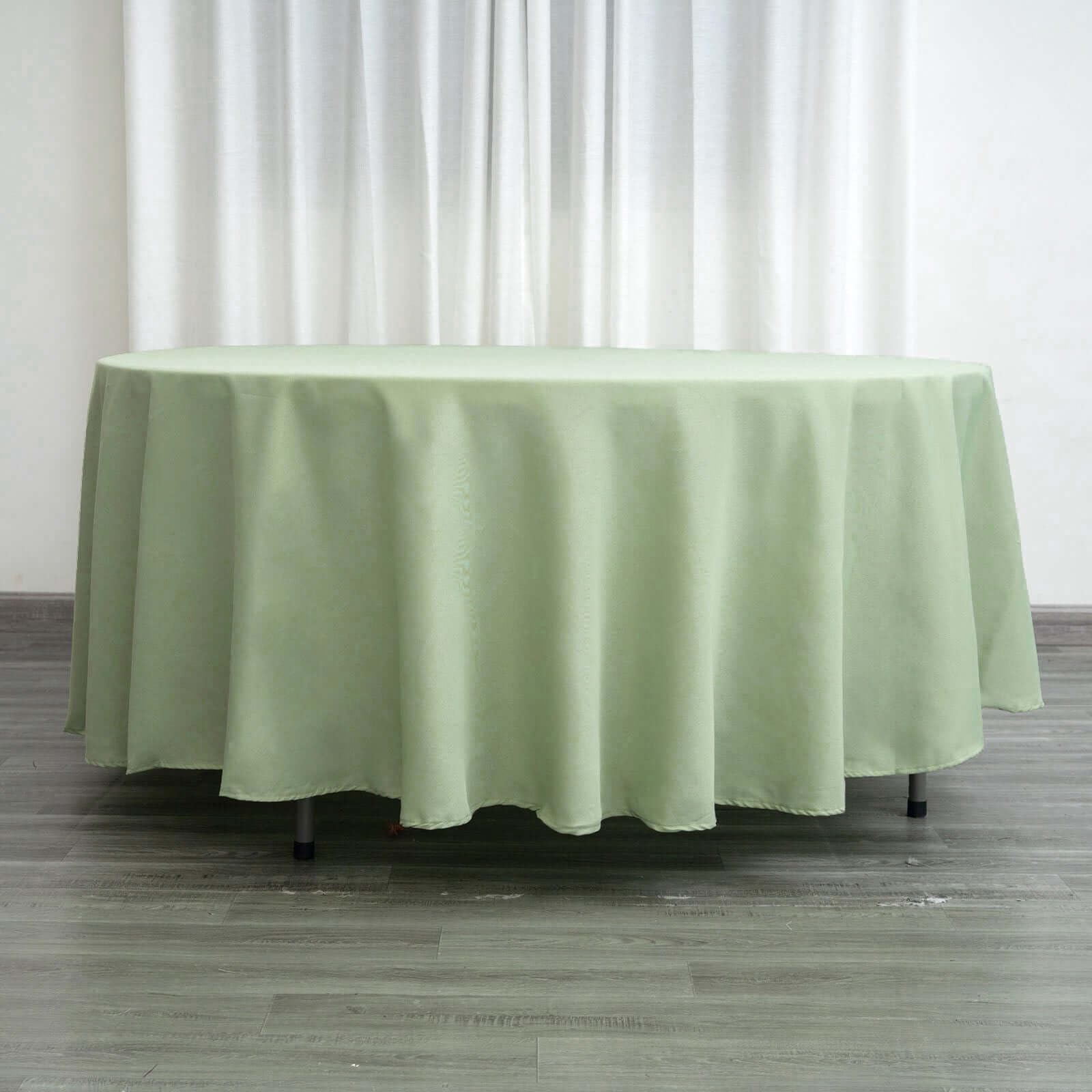 Tableclothsfactory 108" Wholesale Round Tablecloth Polyester Round Table Linens for Wedding Party Banquet Restaurant - Sage Green - Image 8