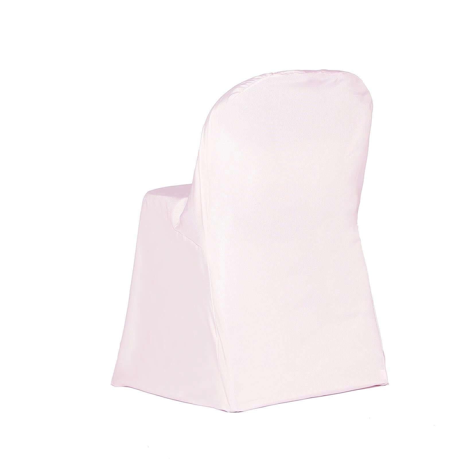 Tableclothsfactory 10PCS Blush Linen Polyester Folding Chair Cover Dinning Chair Slipcover for Wedding Party Event Banquet Catering - Image 7