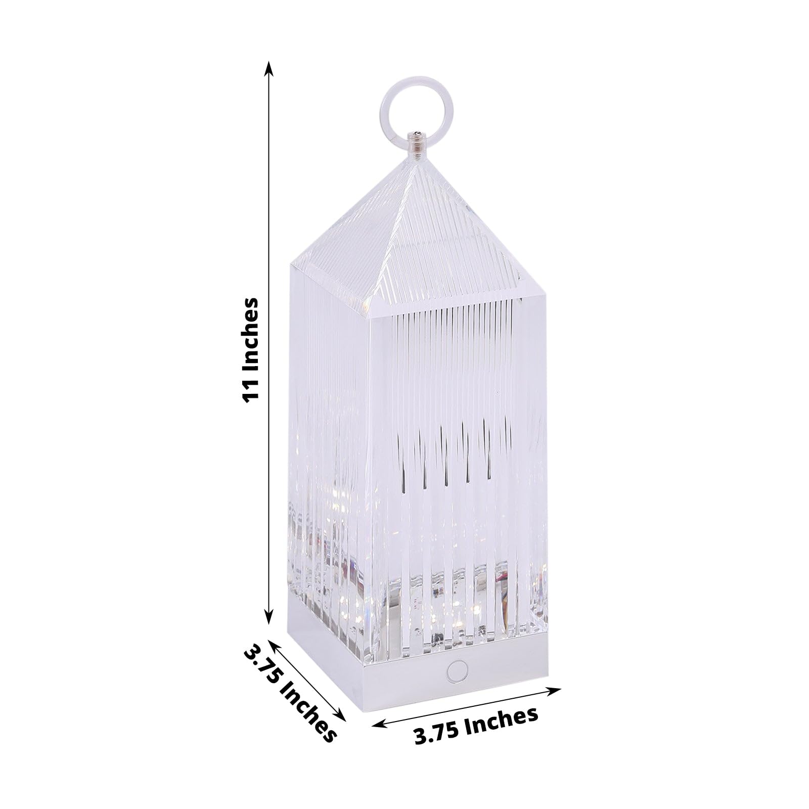 Tableclothsfactory 11" Retro Lighthouse Style LED Crystal Lantern Table Lamp, Rechargeable Touch Control Acrylic Decorative Night Light - Image 3
