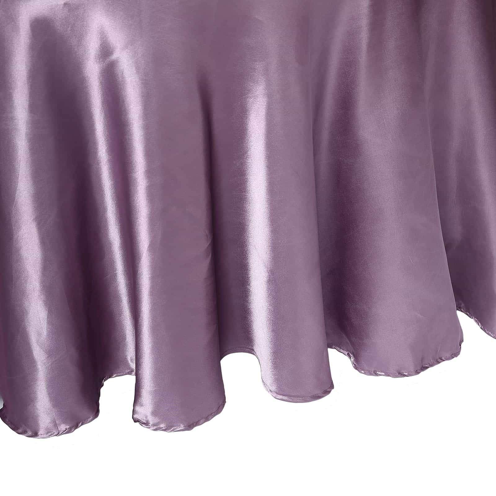 Tableclothsfactory 120" Amethyst Wholesale Linens Satin Round Tablecloth for Kitchen Dining Catering Wedding Birthday Party Events - Image 3