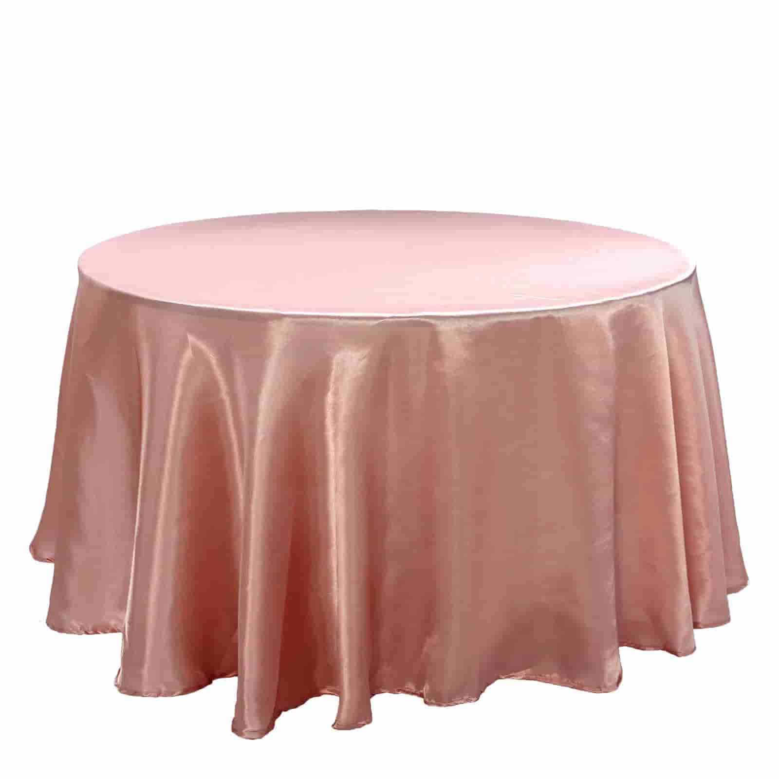 Tableclothsfactory 108" Dusty Rose Wholesale Linens Satin Round Tablecloth for Kitchen Dining Catering Wedding Birthday Party Events - Image 4