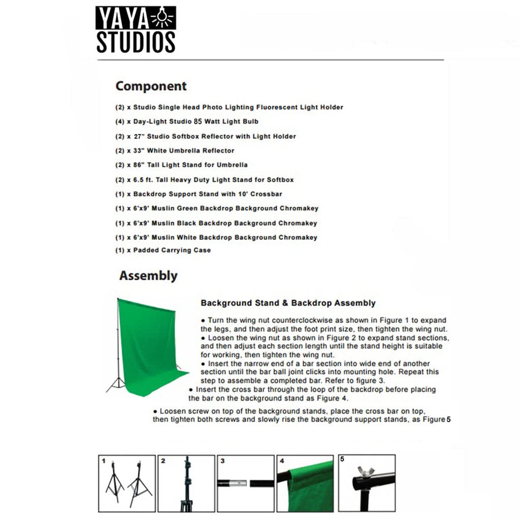 Tableclothsfactory 1200 Watts White Umbrella Soft Box Continuous Lighting Photo Video Studio Kit with Chromakey Background Muslins - Image 7