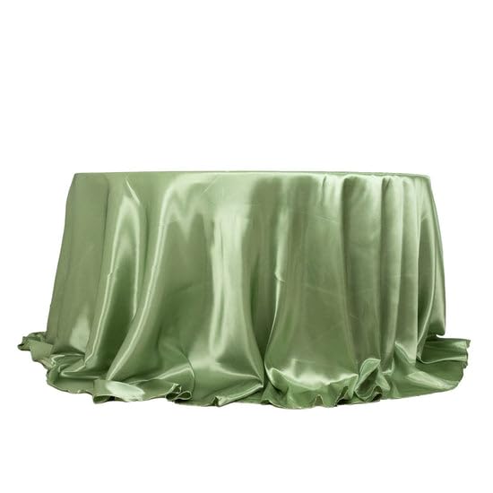 Tableclothsfactory 132" Sage Green Seamless Satin Round Tablecloth - Image 9
