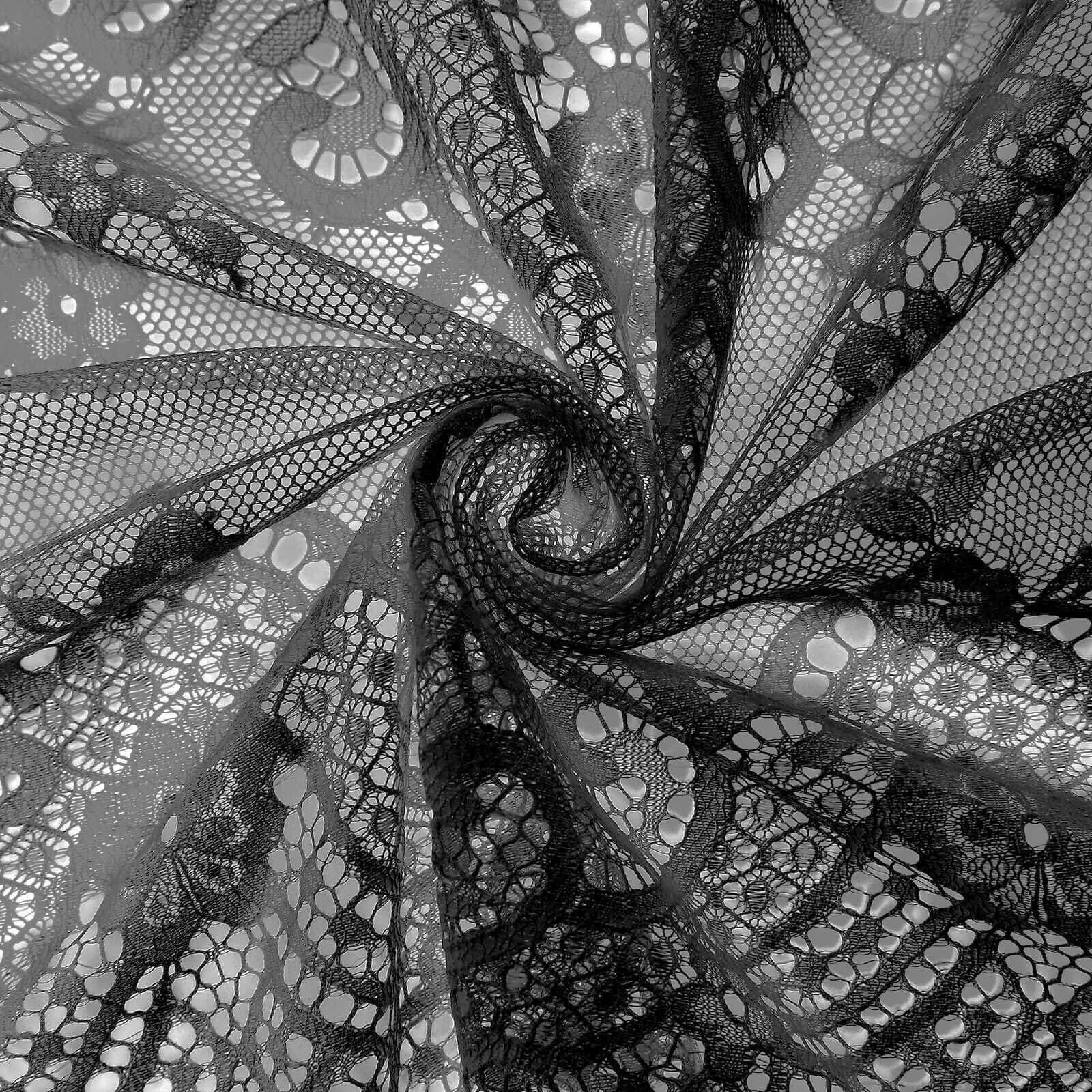 Tableclothsfactory 15"x117" Black Premium Lace Table Runner Vintage Classy Rustic Runner Decor with Scalloped Frill Edges - Image 9