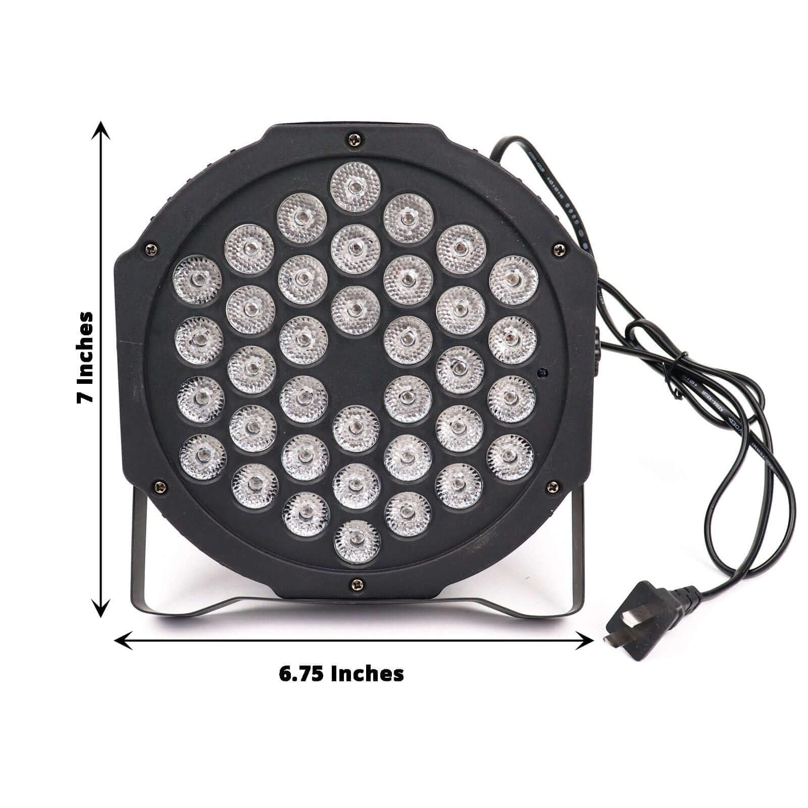 Tableclothsfactory 220V Auto Play Party Spotlight W/Remote, 36 LED DJ Stage Uplight, RGB Multi-Color Sound Activated Strobe Par Light - Image 3
