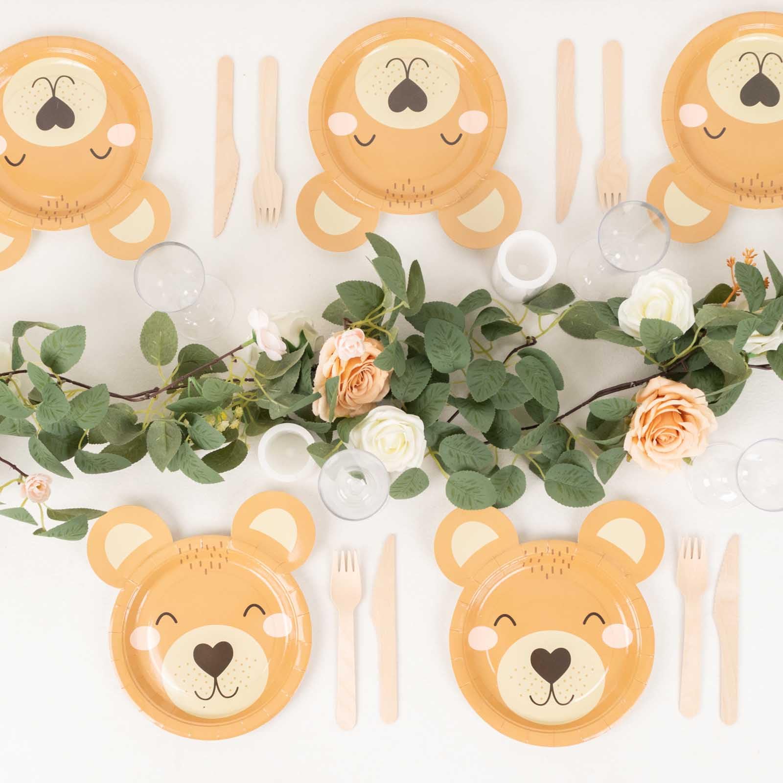 Tableclothsfactory 25 Pack Brown Teddy Bear Dessert Appetizer Paper Plates, 7" Round Animal Print Eco-Friendly Baby Shower Party Plates - 300GSM - Image 5