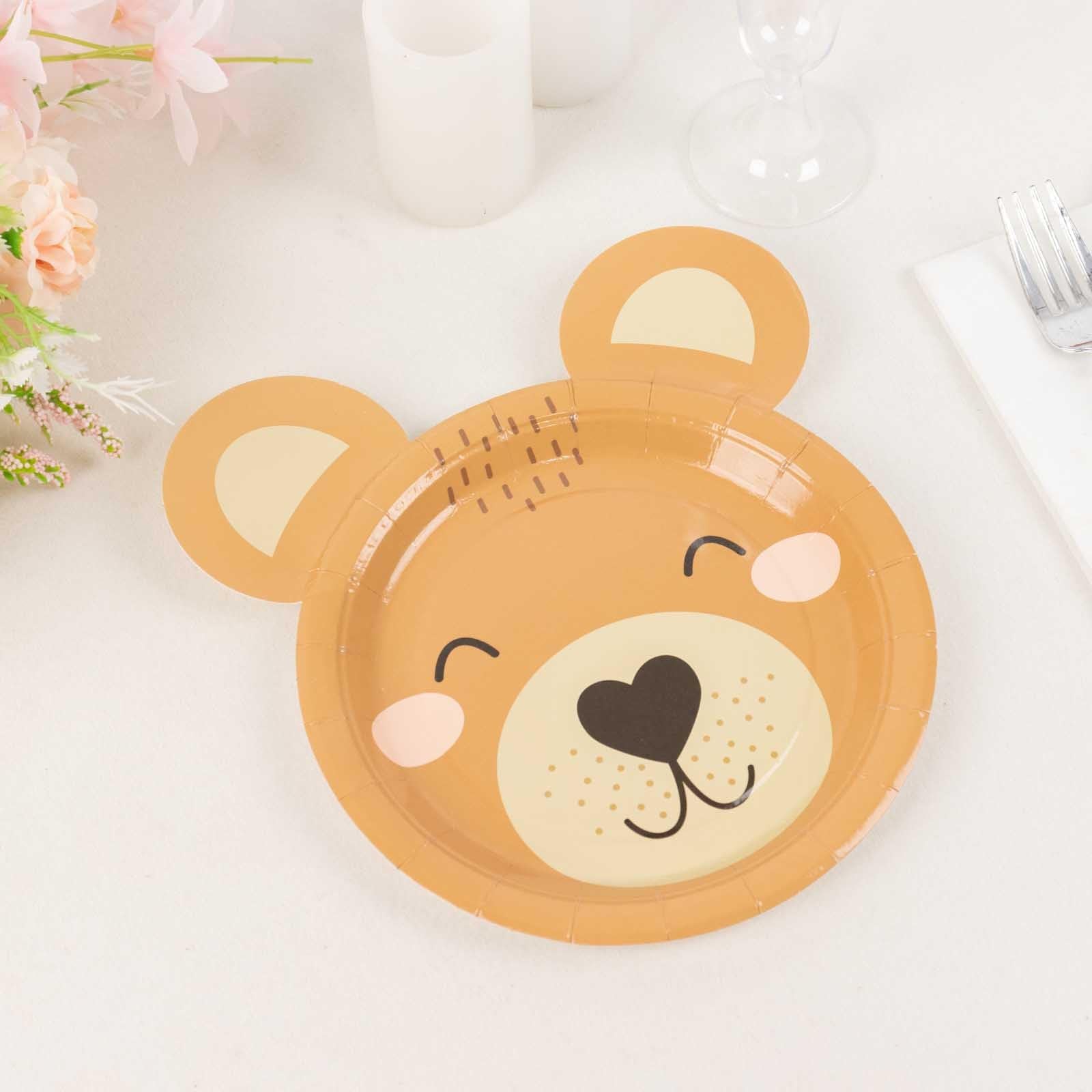 Tableclothsfactory 25 Pack Brown Teddy Bear Dessert Appetizer Paper Plates, 7" Round Animal Print Eco-Friendly Baby Shower Party Plates - 300GSM - Image 7