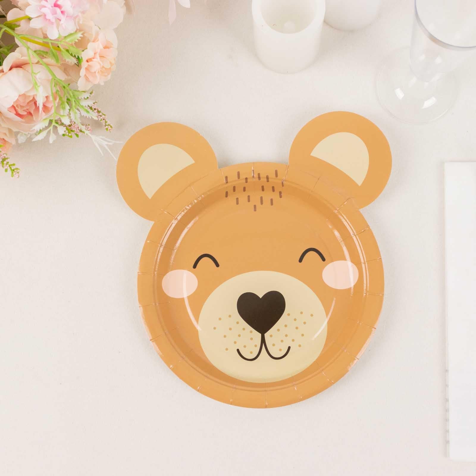 Tableclothsfactory 25 Pack Brown Teddy Bear Dessert Appetizer Paper Plates, 7" Round Animal Print Eco-Friendly Baby Shower Party Plates - 300GSM - Image 8