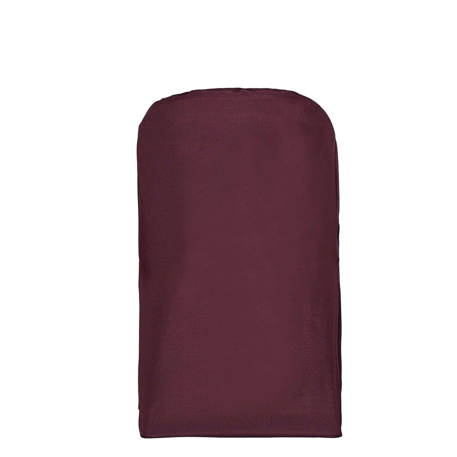 Tableclothsfactory 5PCS Burgundy Linen Polyester Folding Chair Cover Dinning Chair Slipcover for Wedding Party Event Banquet Catering - Image 6