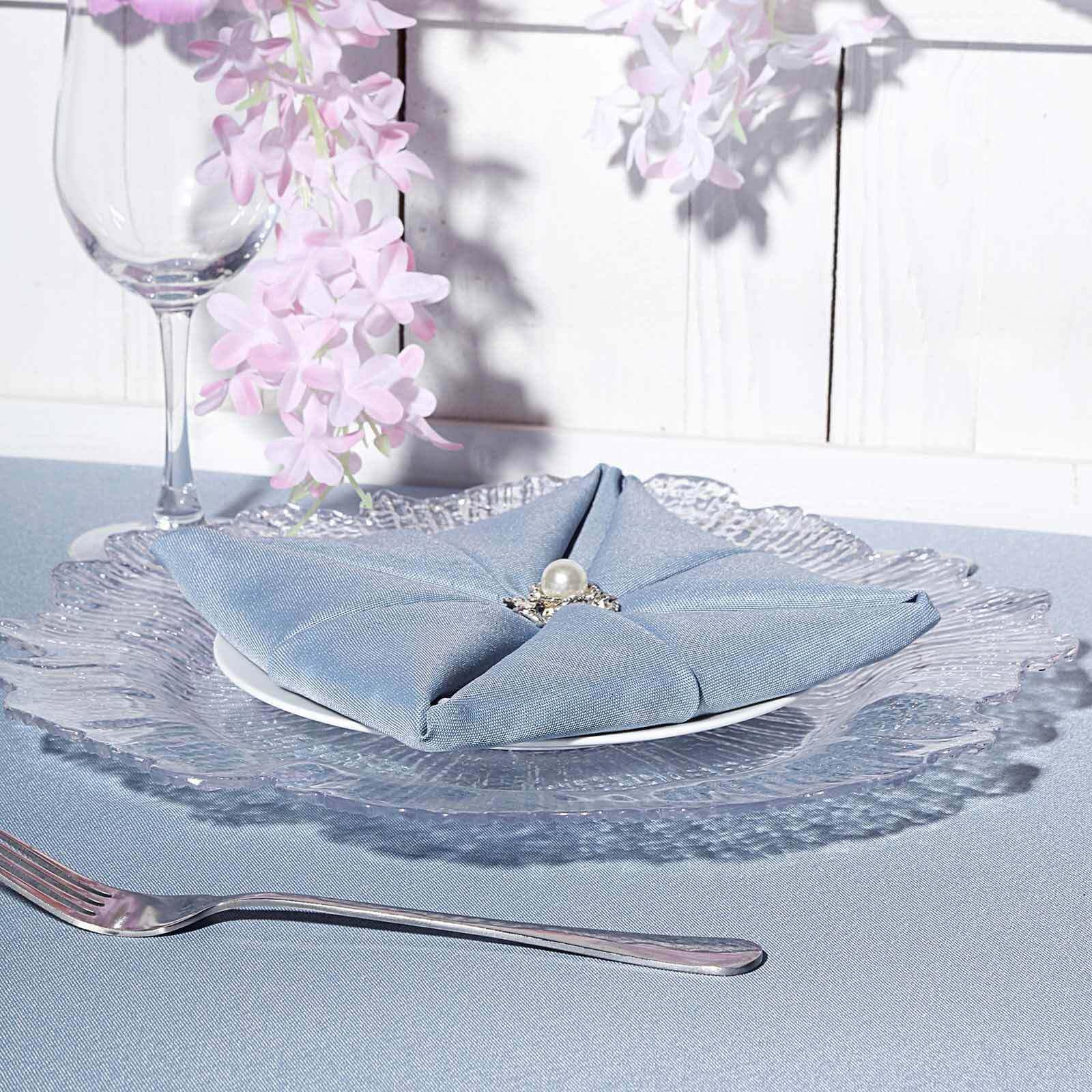 TABLECLOTHSFACTORY 6 Pack 13" Round Clear Acrylic Reef Charger Plates Ruffled Rim Dinner Charger Plates For Weddings Events - Image 3