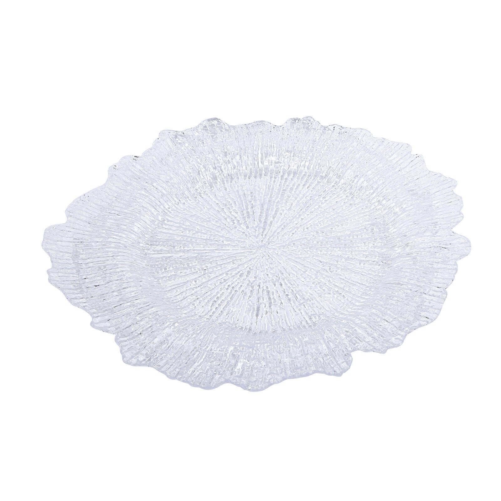 TABLECLOTHSFACTORY 6 Pack 13" Round Clear Acrylic Reef Charger Plates Ruffled Rim Dinner Charger Plates For Weddings Events - Image 8