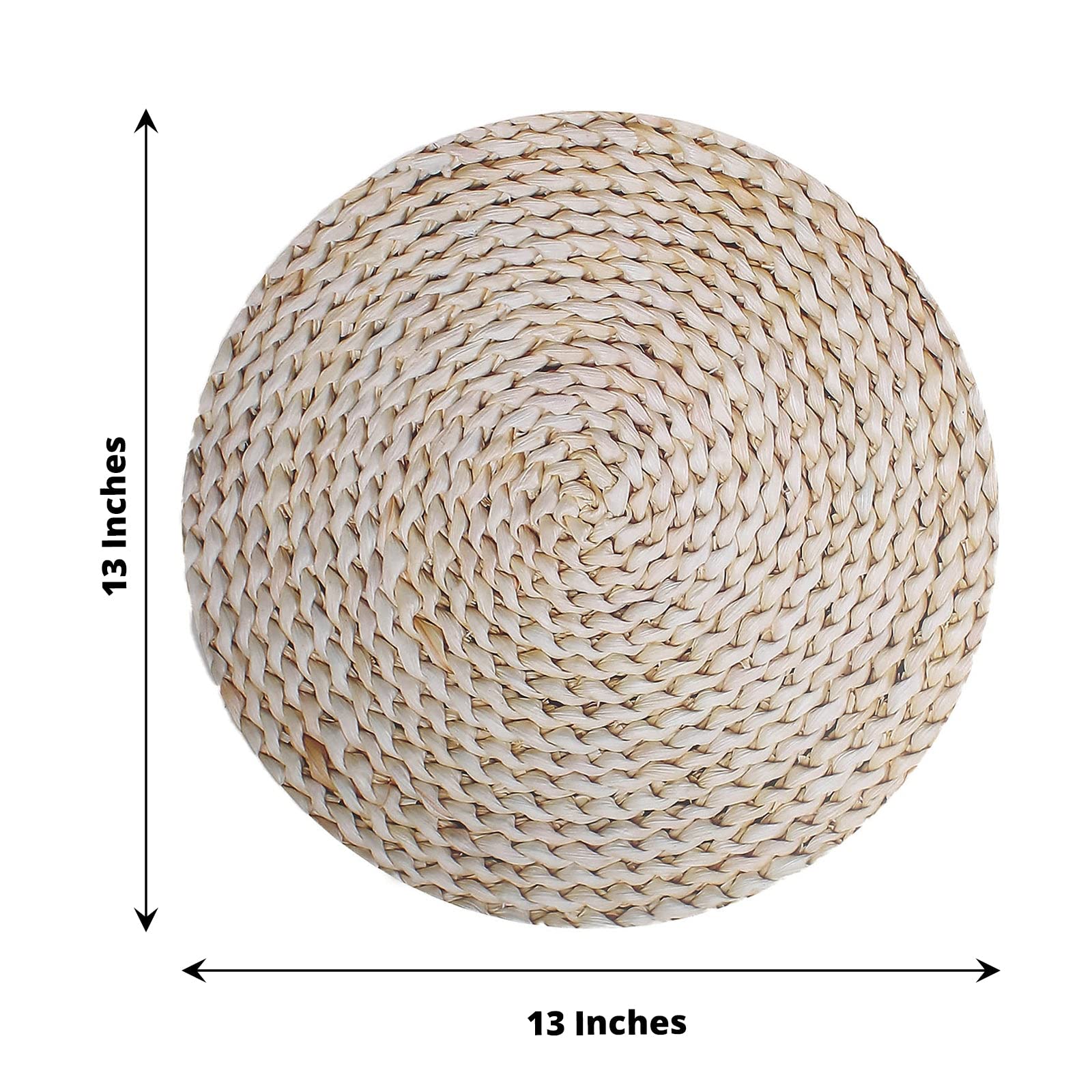 Tableclothsfactory 6 Pack | 13" Wheat Woven Rattan Design Disposable Serving Trays, Round Paper Charger Plates - Image 3