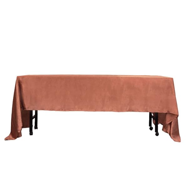 Tableclothsfactory 60x126 Rectangle Terracotta Wholesale Satin Tablecloth Banquet Linen Wedding Party Restaurant Tablecloth - Image 3