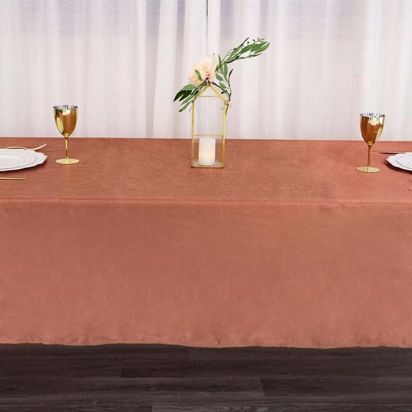 Tableclothsfactory 60x126 Rectangle Terracotta Wholesale Satin Tablecloth Banquet Linen Wedding Party Restaurant Tablecloth - Image 5