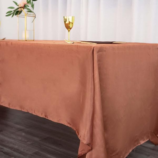 Tableclothsfactory 60x126 Rectangle Terracotta Wholesale Satin Tablecloth Banquet Linen Wedding Party Restaurant Tablecloth - Image 6
