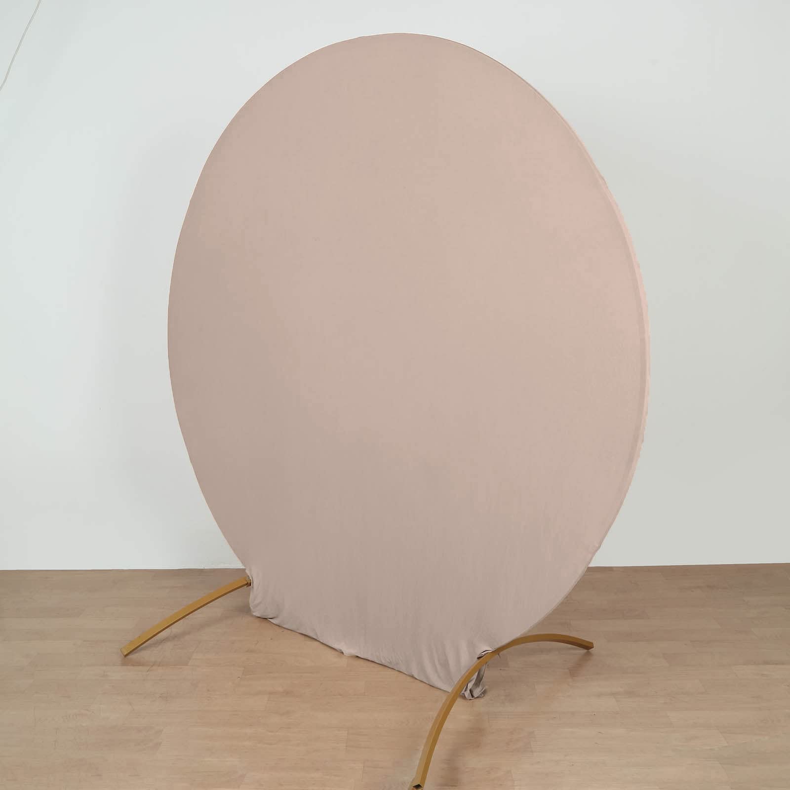 Tableclothsfactory 7.5ft Matte Nude Round Spandex Fit Wedding Arch Backdrop Cover - 2-Sided Custom Fit Backdrop Stand Arch Cover - Image 6