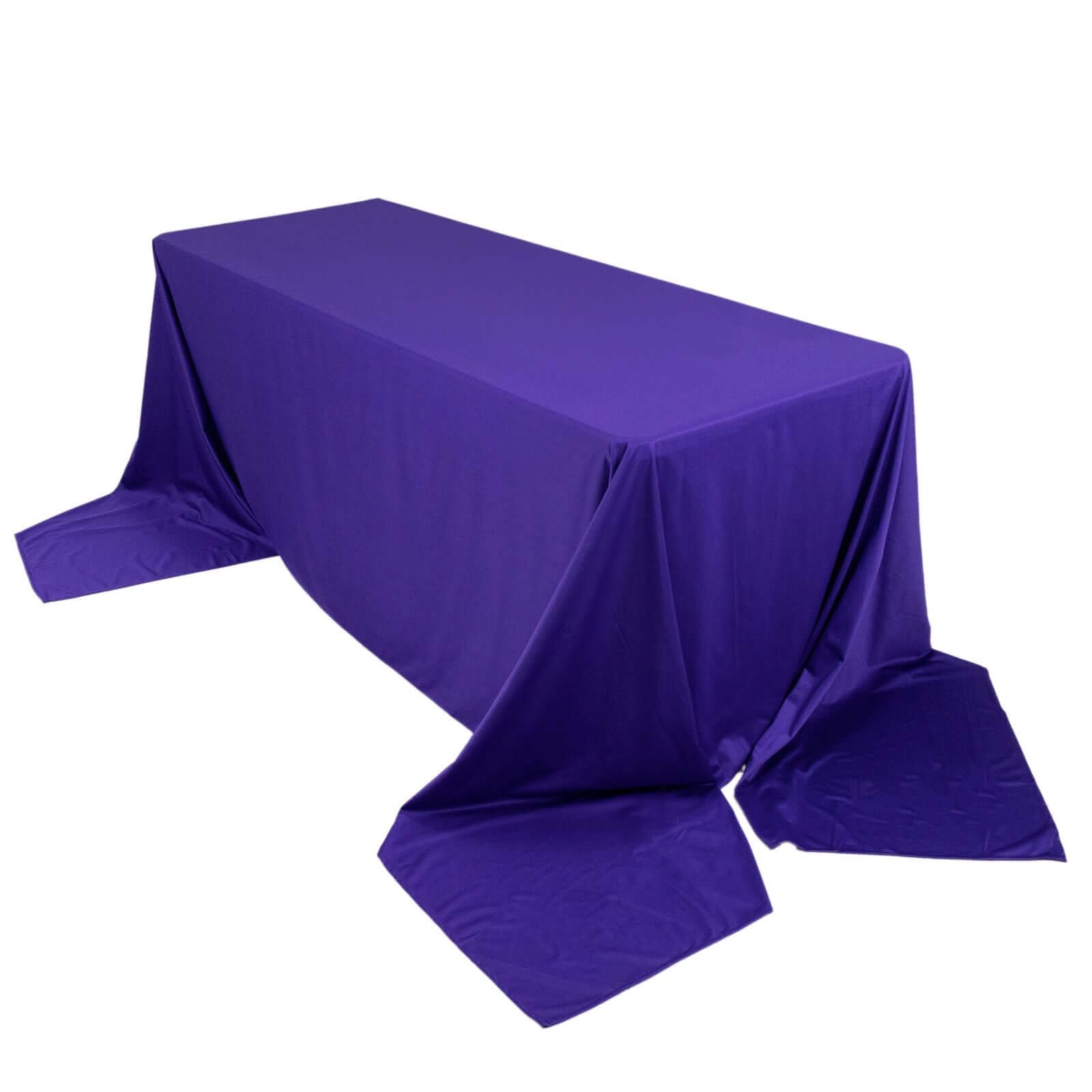 Tableclothsfactory 90"x156" Purple Premium Scuba Rectangular Tablecloth, Wrinkle Free Polyester Seamless Tablecloth - Image 3