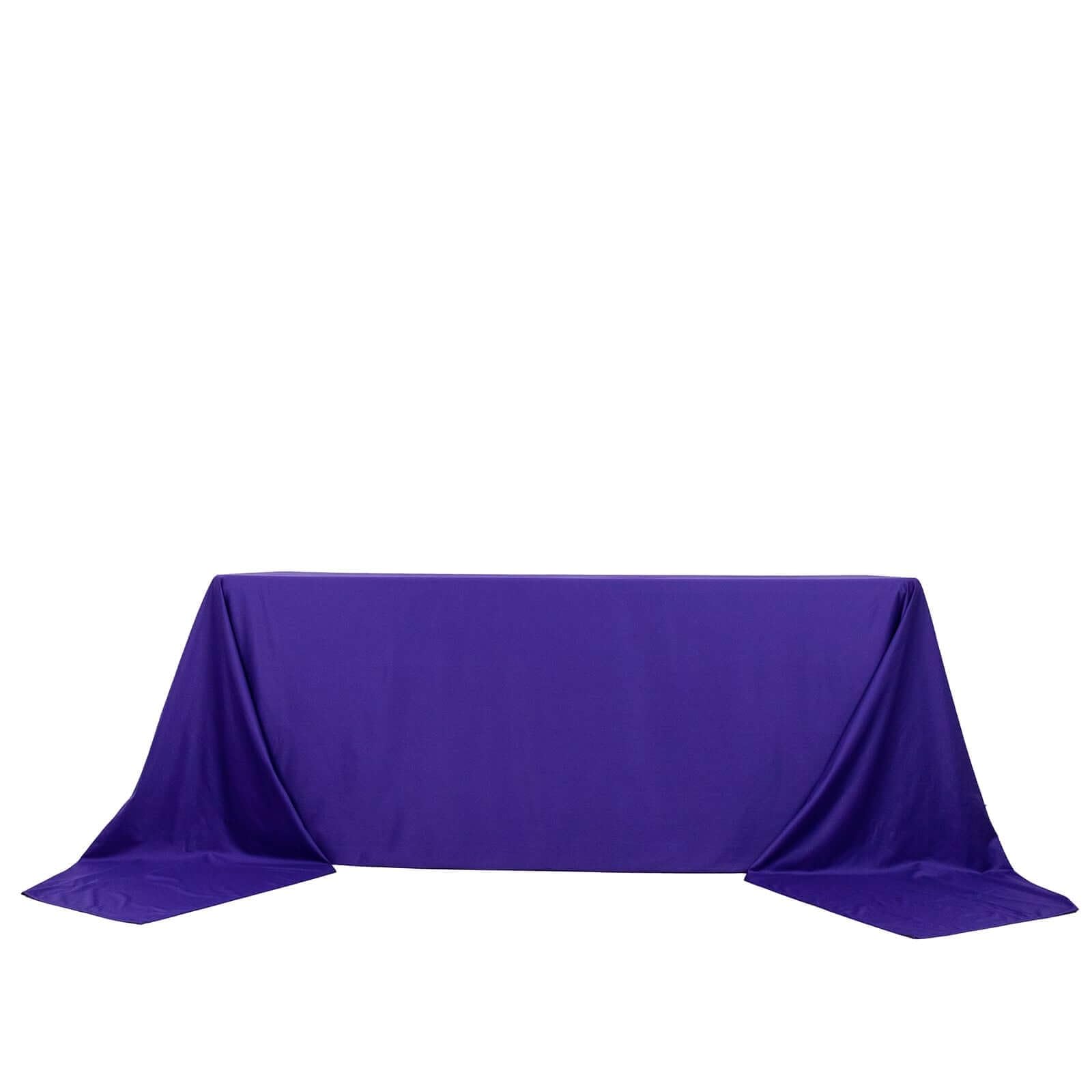 Tableclothsfactory 90"x156" Purple Premium Scuba Rectangular Tablecloth, Wrinkle Free Polyester Seamless Tablecloth - Image 7