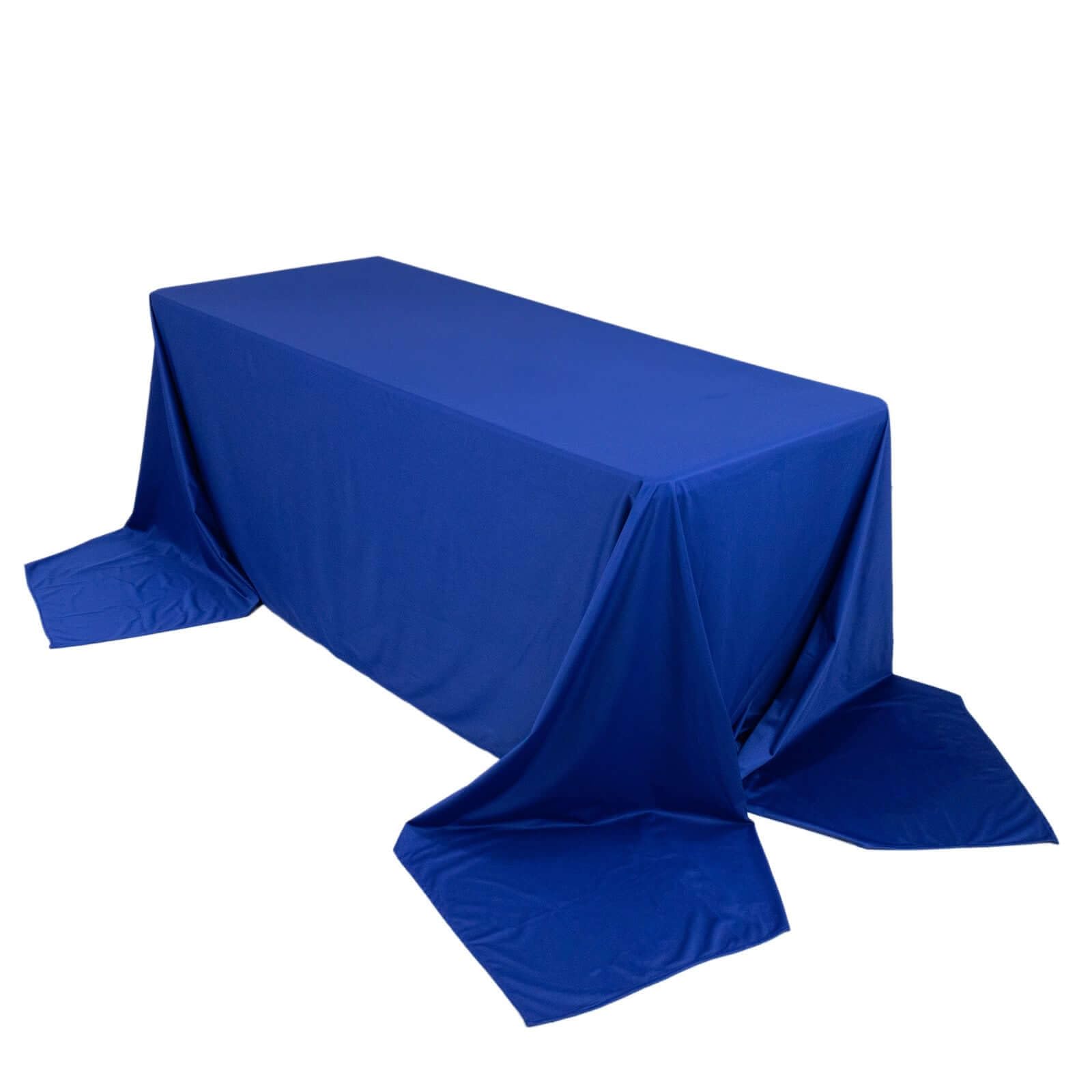 Tableclothsfactory 90"x156" Royal Blue Premium Scuba Rectangular Tablecloth, Wrinkle Free Polyester Seamless Tablecloth - Image 3