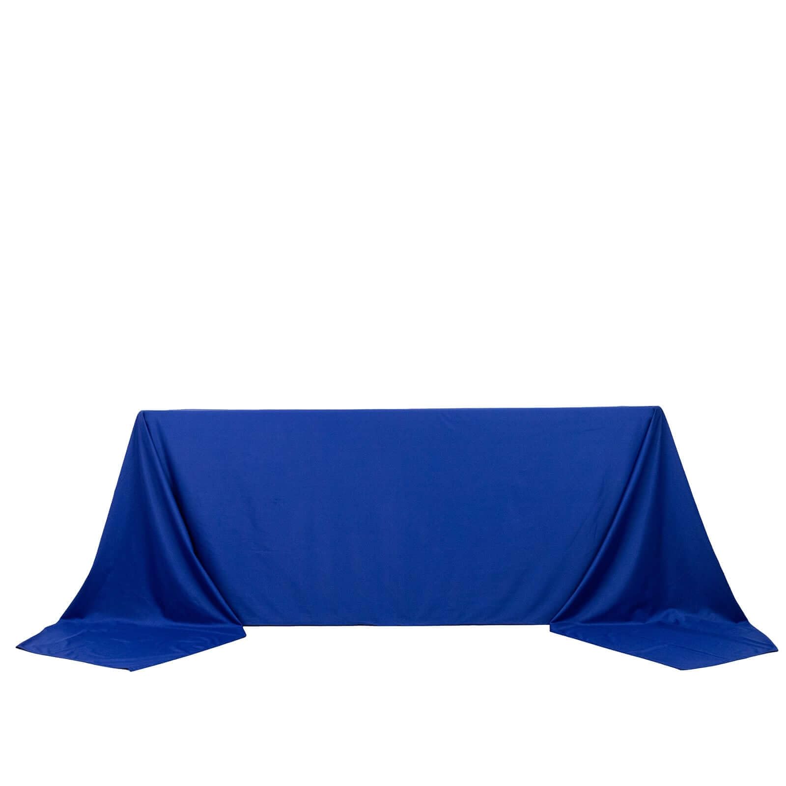 Tableclothsfactory 90"x156" Royal Blue Premium Scuba Rectangular Tablecloth, Wrinkle Free Polyester Seamless Tablecloth - Image 7