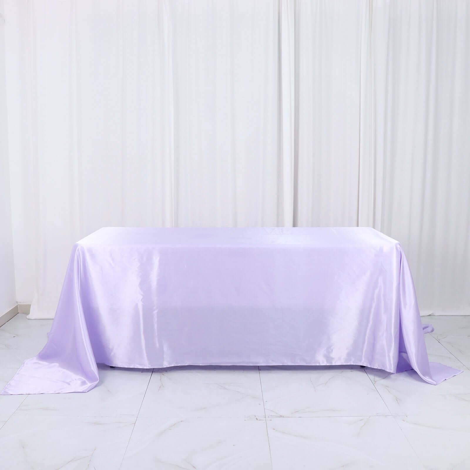 Tableclothsfactory 90x132 Rectangle Lavender Wholesale Satin Tablecloth Banquet Linen Wedding Party Restaurant Tablecloth - Image 7