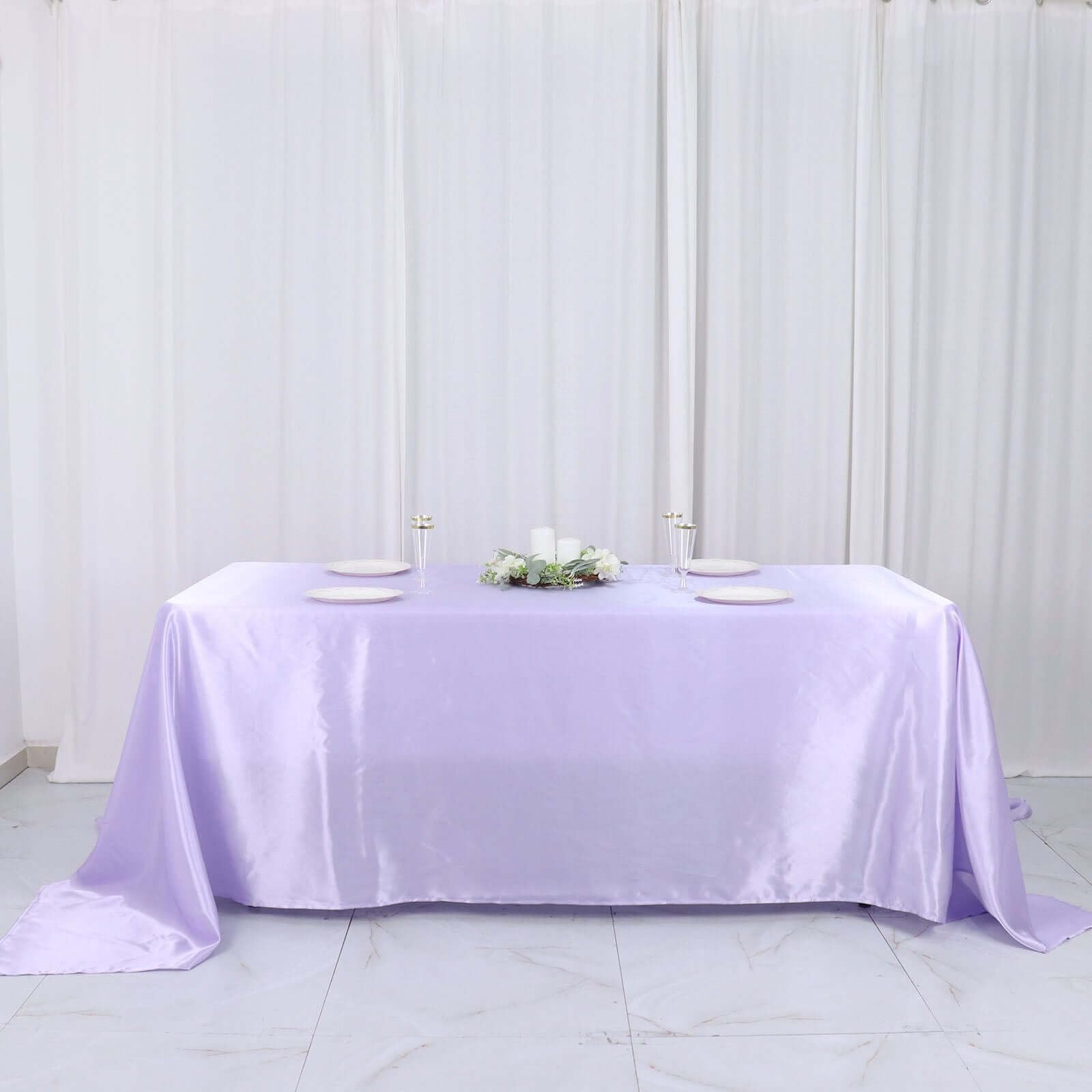 Tableclothsfactory 90x132 Rectangle Lavender Wholesale Satin Tablecloth Banquet Linen Wedding Party Restaurant Tablecloth - Image 9