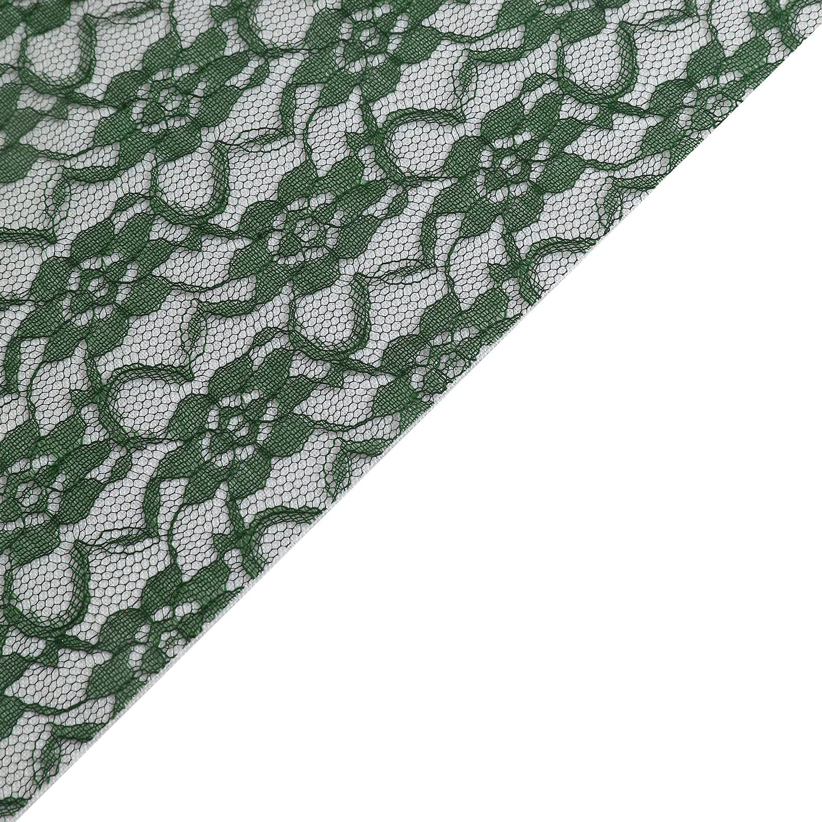 Tableclothsfactory Floral Lace Premium Table Top Runner for Weddings Birthday Party Decor Fit Rectangle and Round Table - Hunter Emerald Green - Image 3