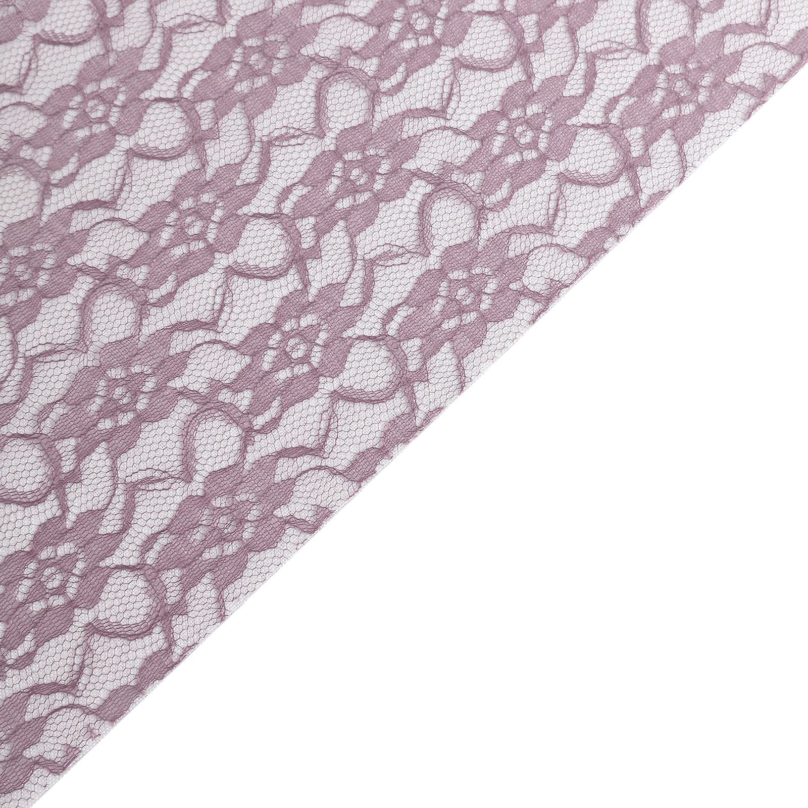 Tableclothsfactory Floral Lace Premium Table Top Runner for Weddings Birthday Party Decor Fit Rectangle and Round Table - Violet Amethyst - Image 3