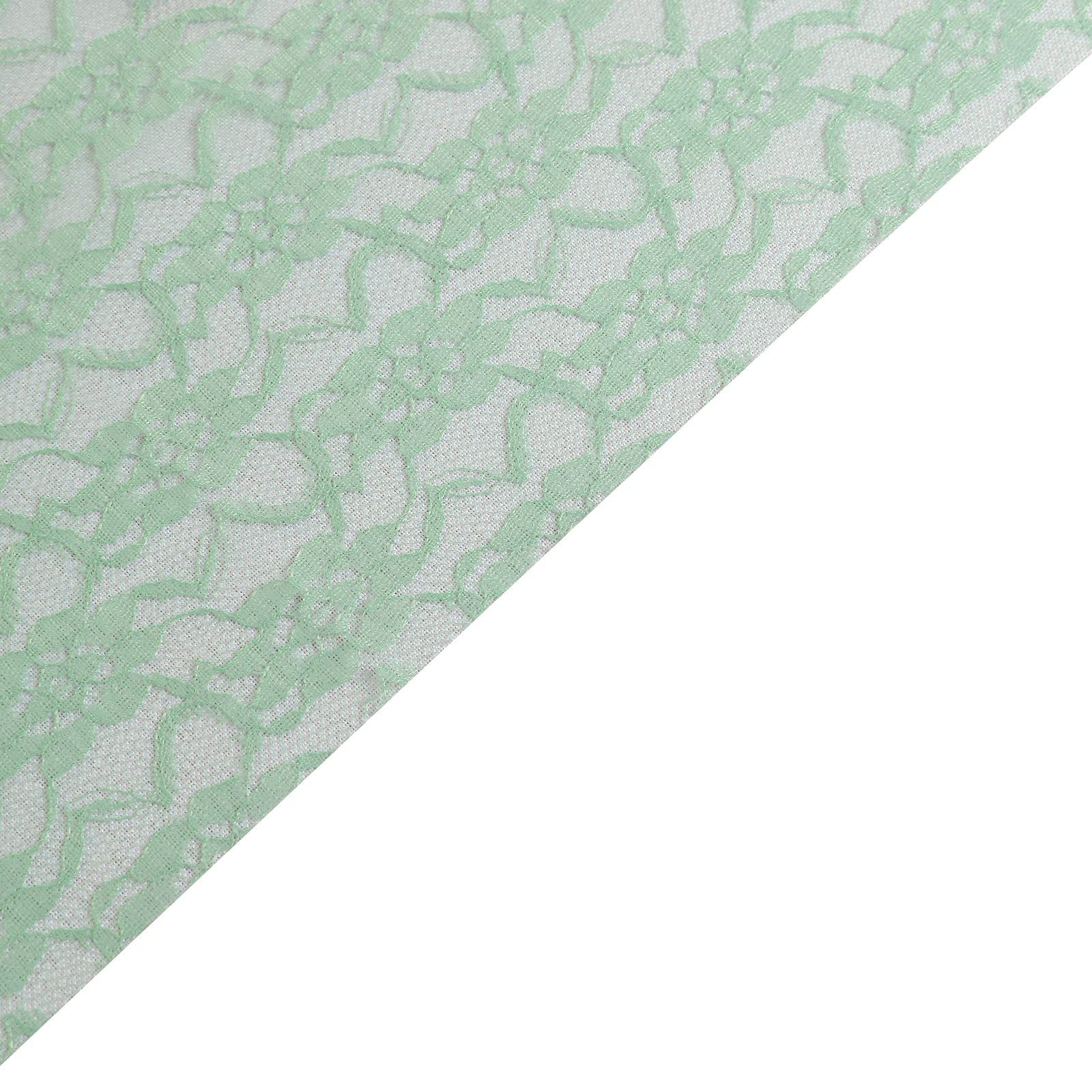 Tableclothsfactory Floral Lace Premium Table Top Runner for Weddings Birthday Party Decor Fit Rectangle and Round Table - Sage Green - Image 3