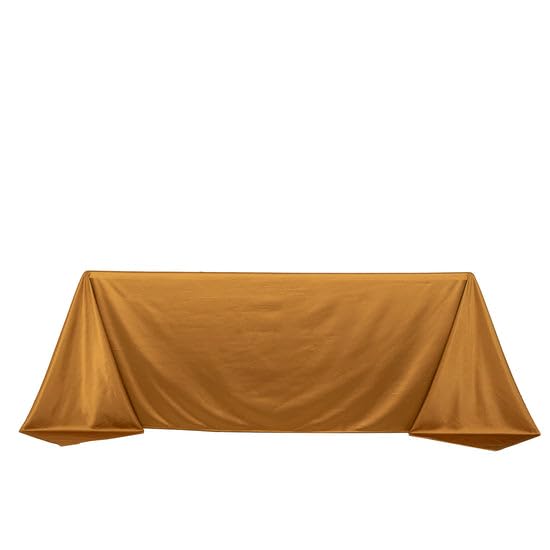 Tableclothsfactory Shimmer Gold Premium Scuba Rectangle Tablecloth, Wrinkle Free Seamless Polyester Tablecloth - 90"x132" - Image 7