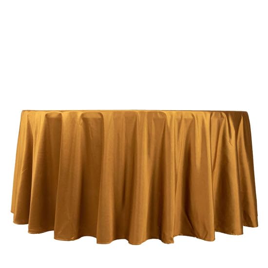 Tableclothsfactory Shimmer Gold Premium Scuba Round Tablecloth, Wrinkle Free Seamless Polyester Tablecloth - 120" - Image 7