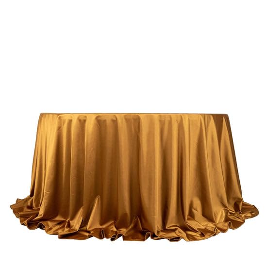 Tableclothsfactory Shimmer Gold Premium Scuba Round Tablecloth, Wrinkle Free Seamless Polyester Tablecloth - 132" - Image 7