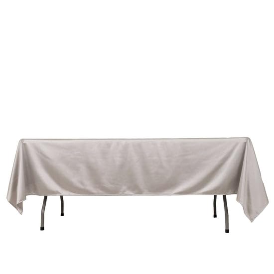 Tableclothsfactory Shimmer Silver Premium Scuba Rectangle Tablecloth, Wrinkle Free Seamless Polyester Tablecloth - 60"x102" - Image 7