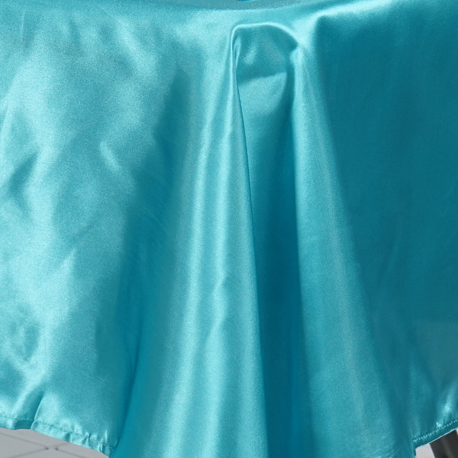 TABLECLOTHSFACTORY Turquoise 60x102 Rectangle Satin Tablecloth - Image 3